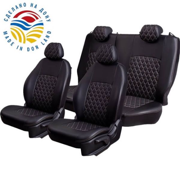Чехлы Экокожа Турин Ромб на Renault Dokker 40/60 (2012+)