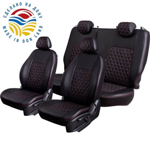 Чехлы Экокожа Турин Ромб на Renault Dokker 40/60 (2012+)