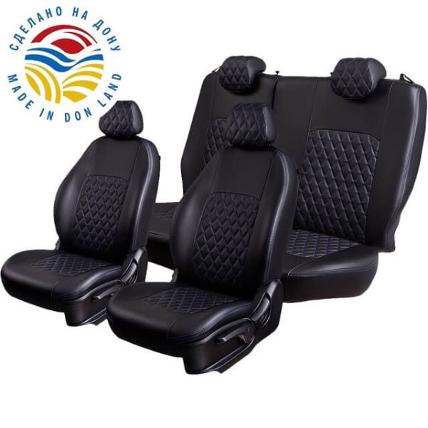 Чехлы Экокожа Турин Ромб на Renault Dokker 40/60 (2012+)