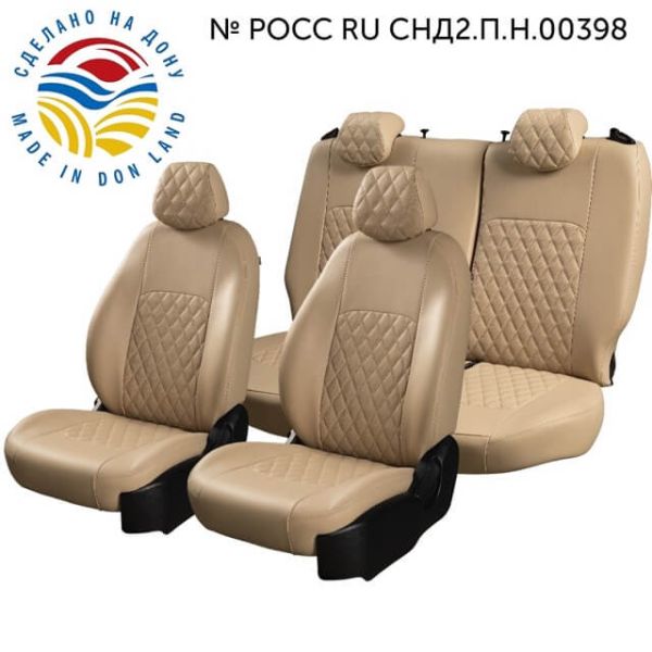 Чехлы Экокожа Турин Ромб на Renault Dokker 40/60 (2012+)